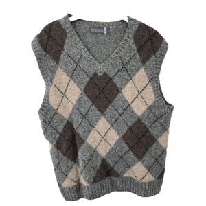 Men’s Fisherman Out of Ireland Argyle Style 100% Lambs Wool Sweater Vest XL